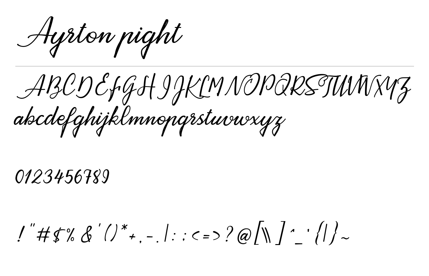 Ayrton pight Font preview