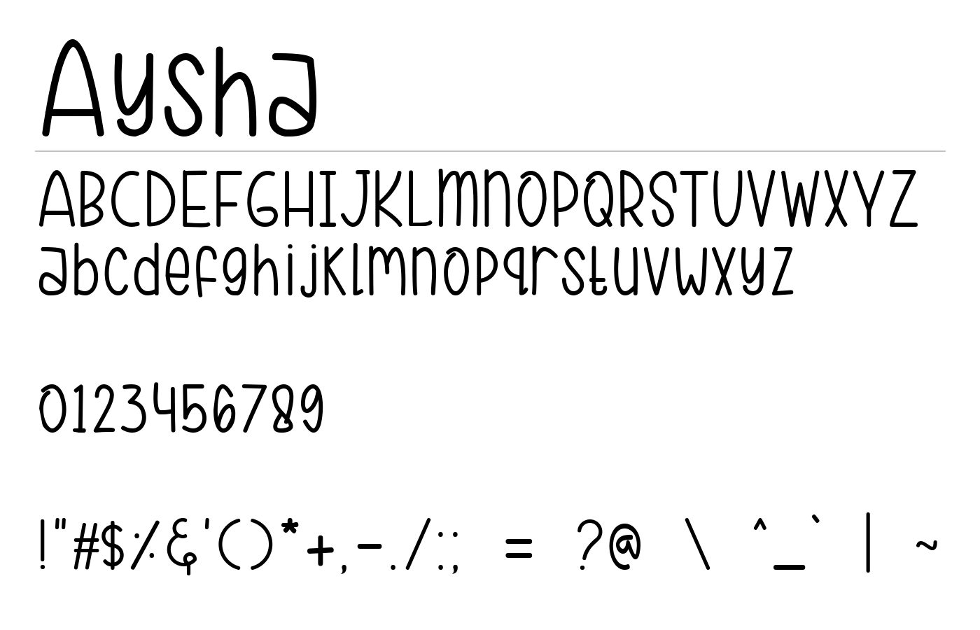 Aysha Font preview