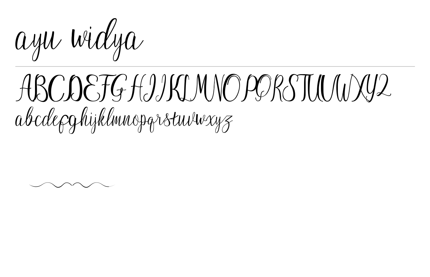 ayu widya Font preview