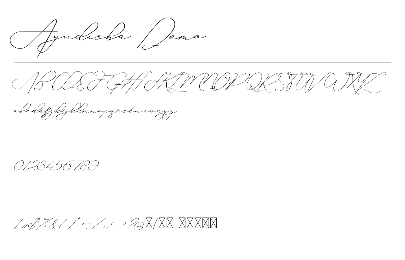 Ayudisha Script Demo Font preview