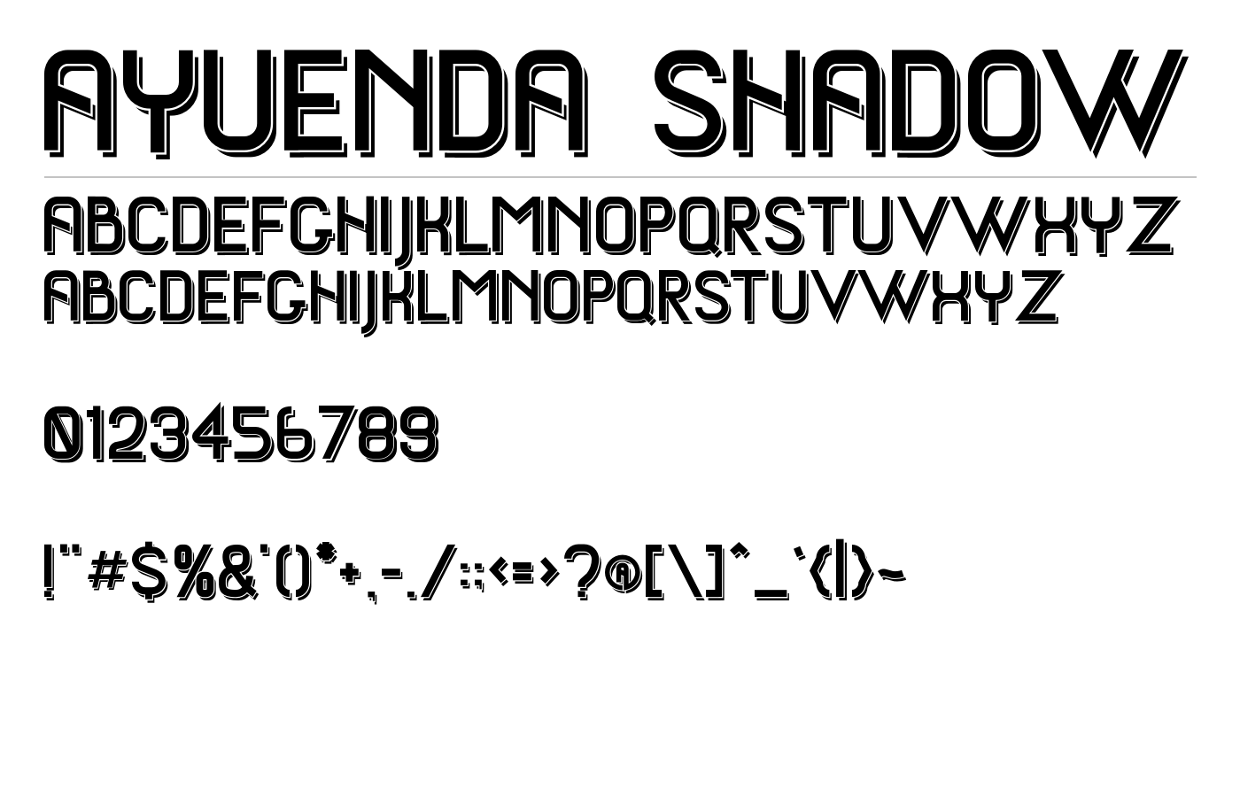 ayuenda shadow Font preview