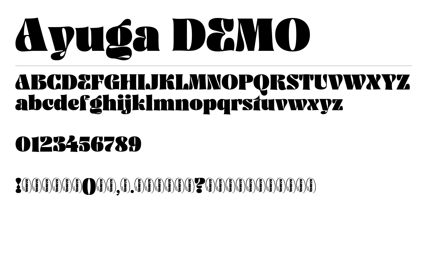 Ayuga DEMO Font preview