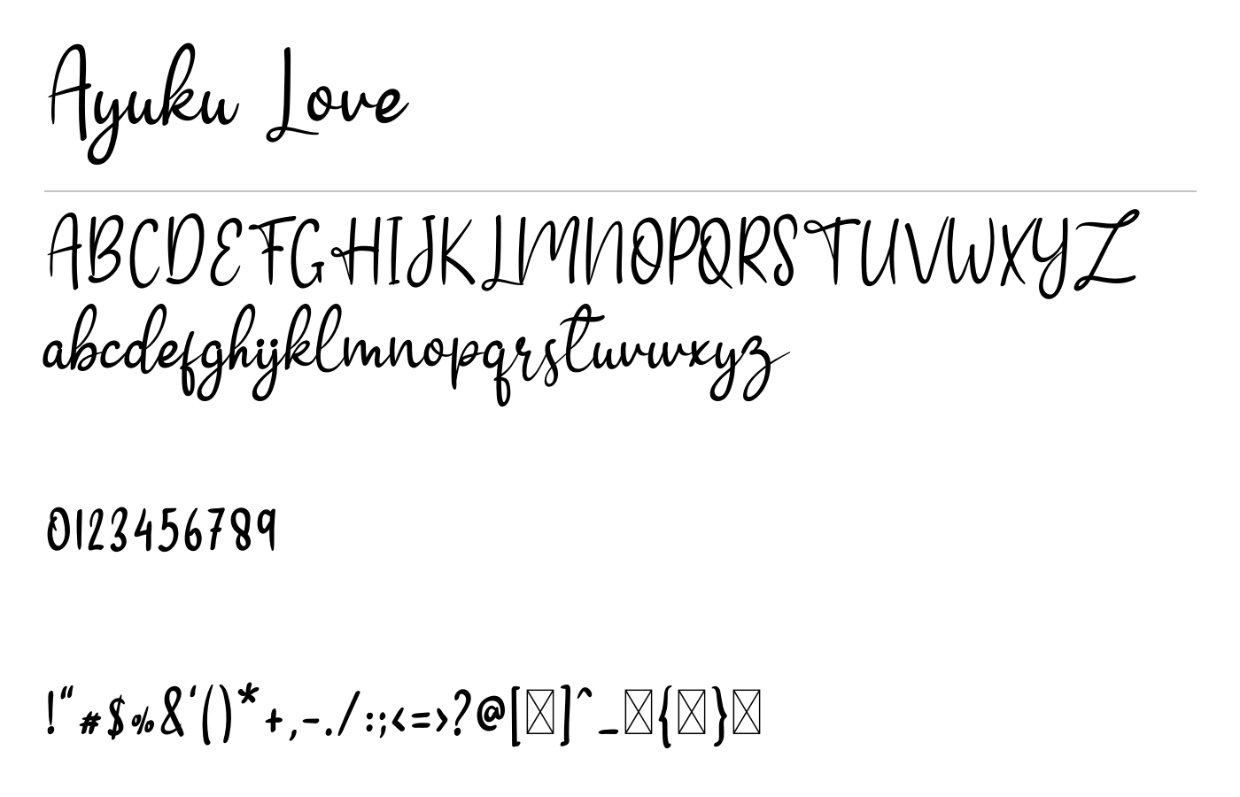 Ayuku Love Font preview