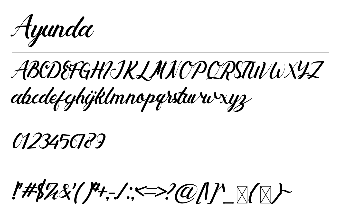 Ayunda Font preview