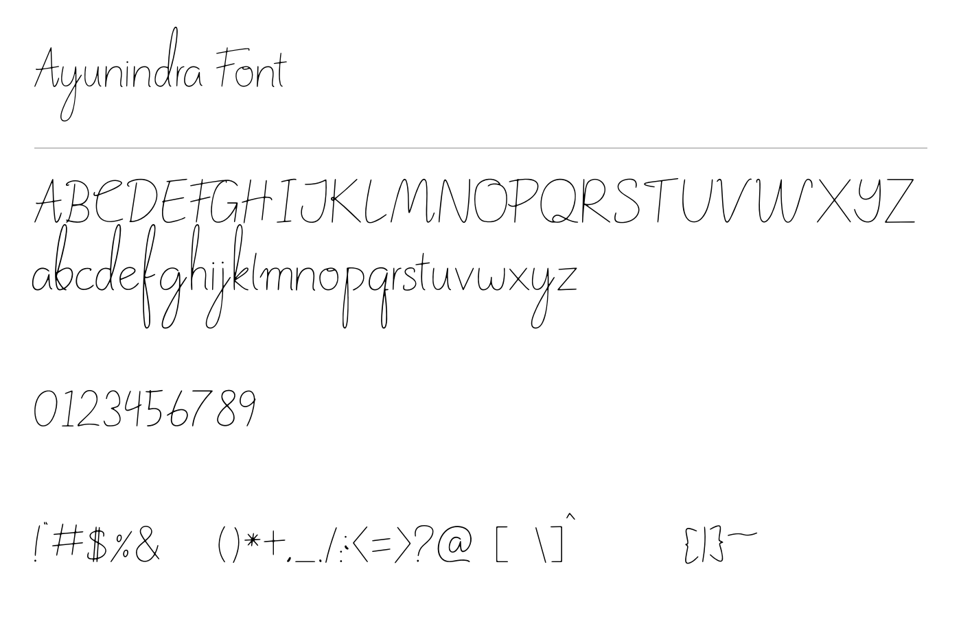 Ayunindra Font preview