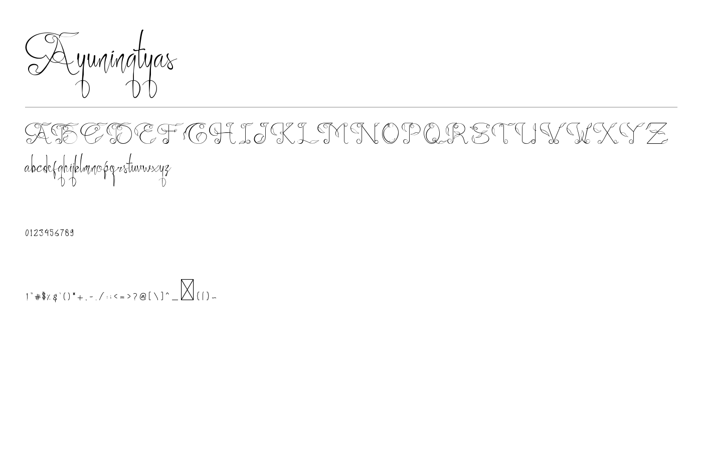 Ayuningtyas Font preview
