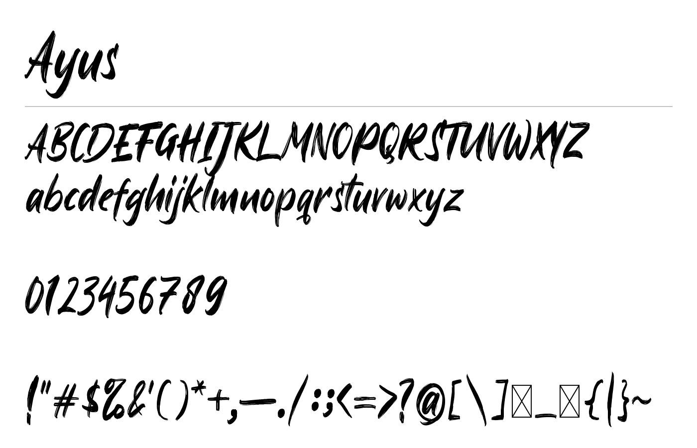 Ayus Font preview