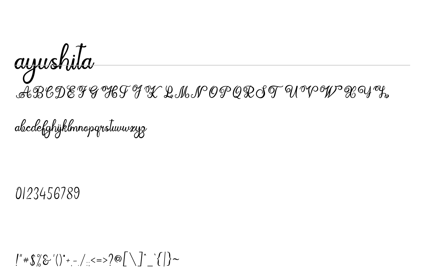 ayushita Font preview