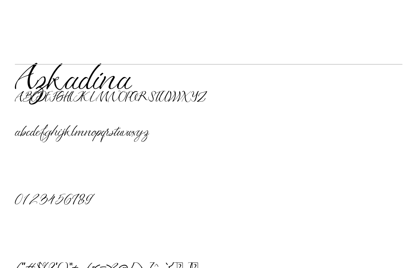 Azkadina Font preview