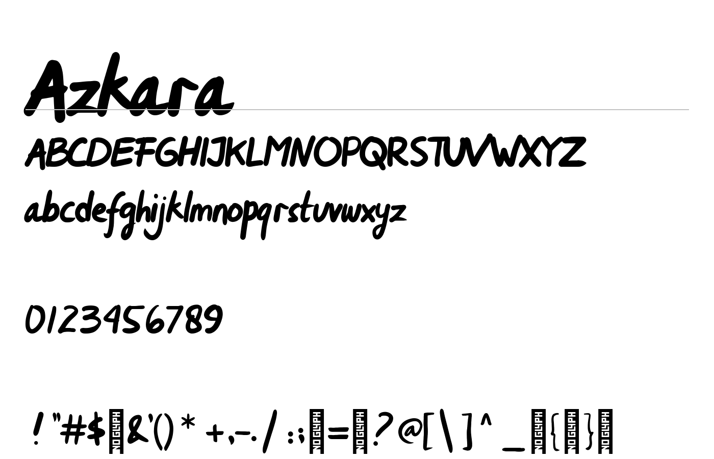 Azkara Font preview
