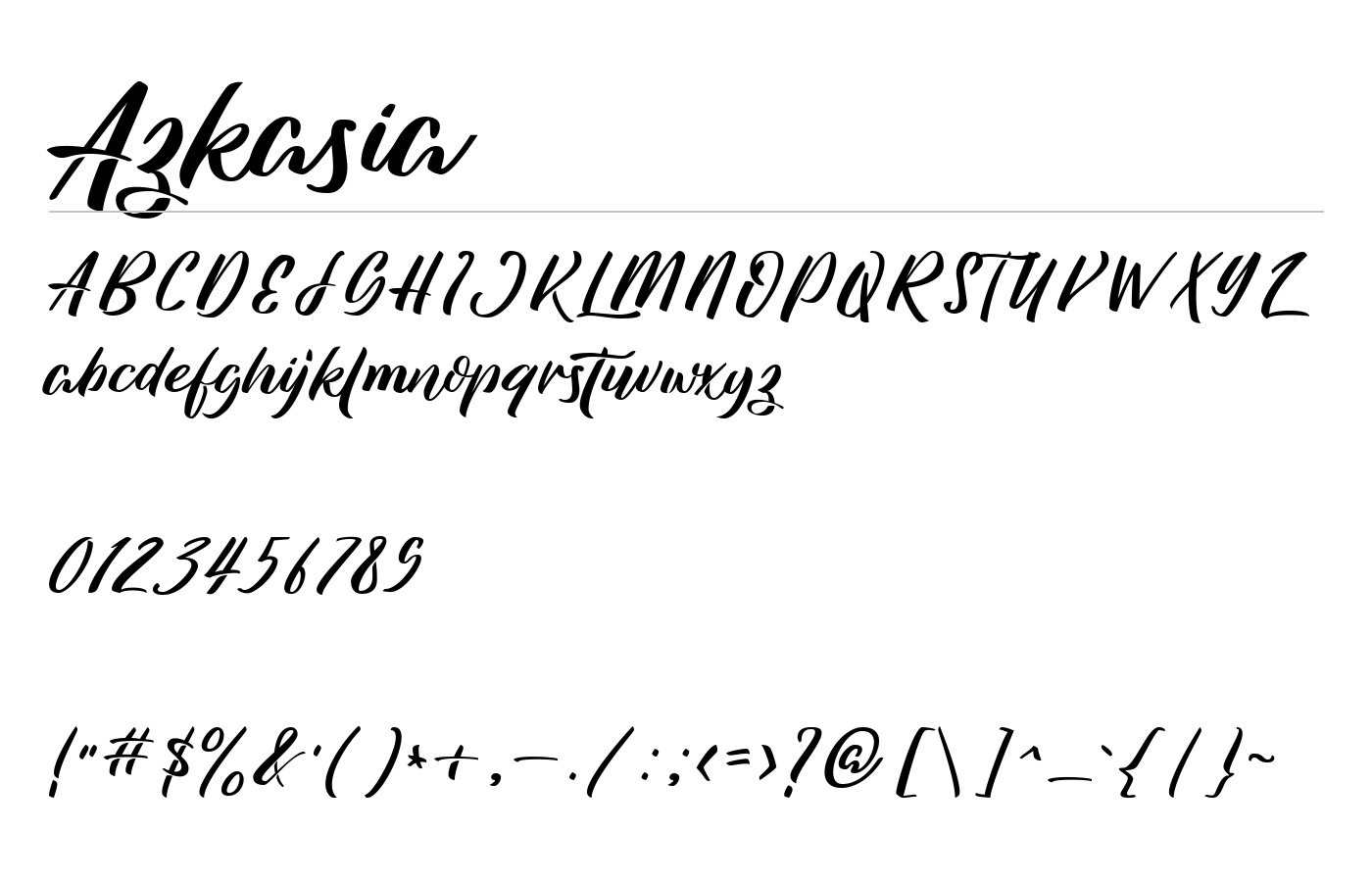 Azkasia Font preview
