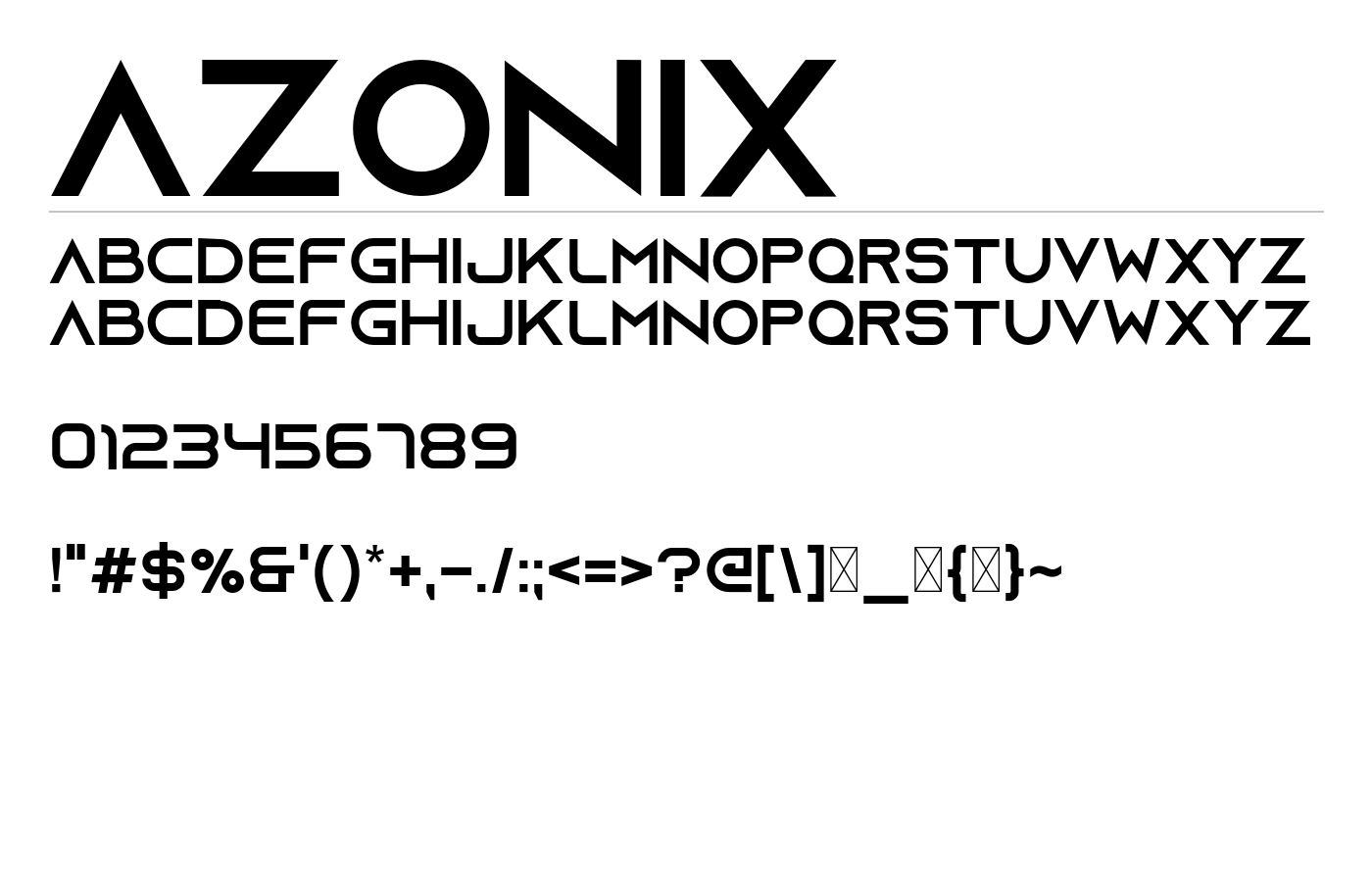 Azonix Font preview