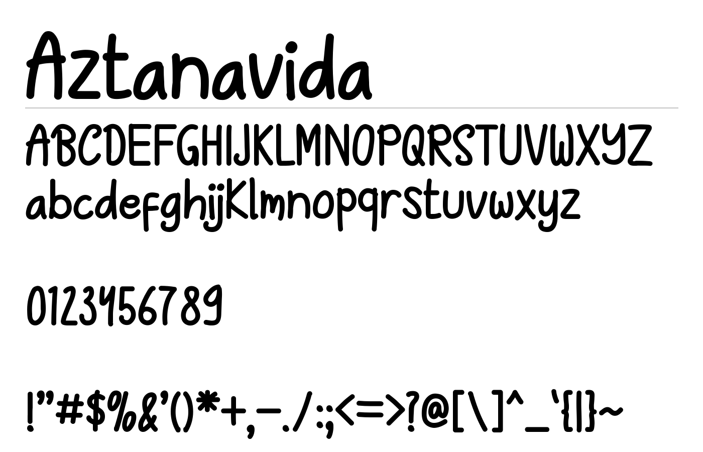 Aztanavida Font preview