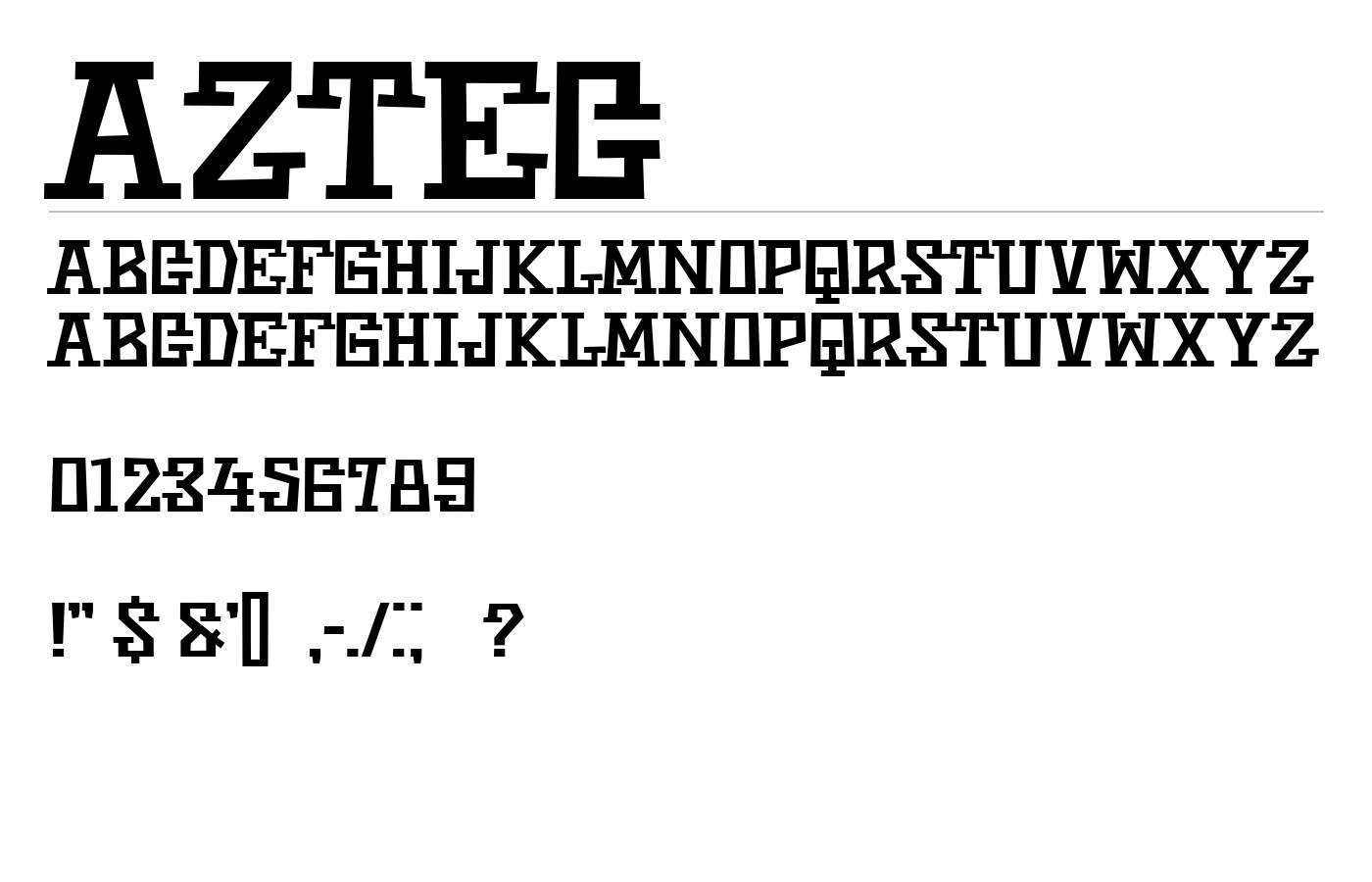 Aztec Font preview