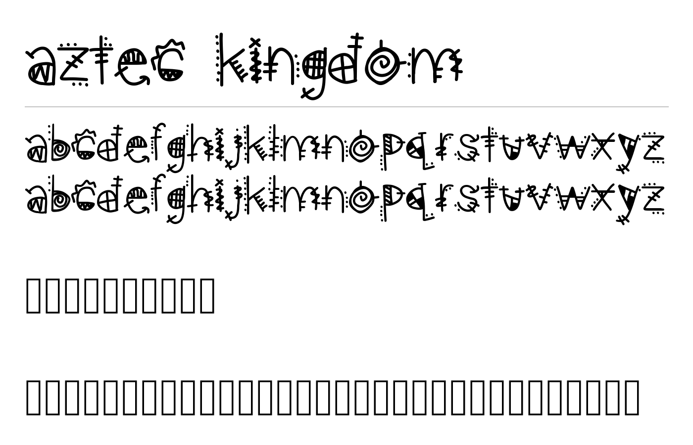 aztec kingdom Font preview