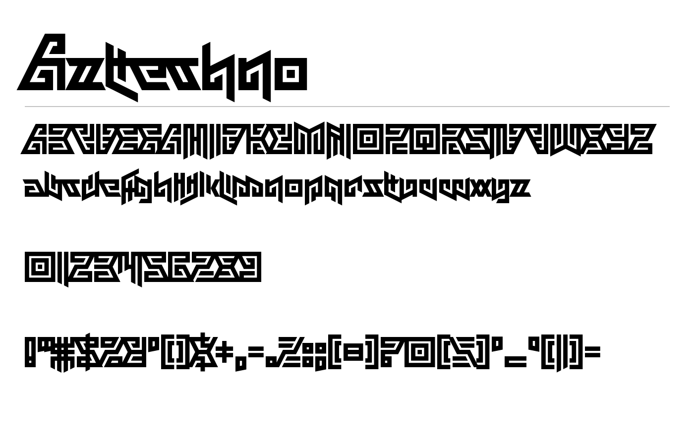 Aztechno Font preview