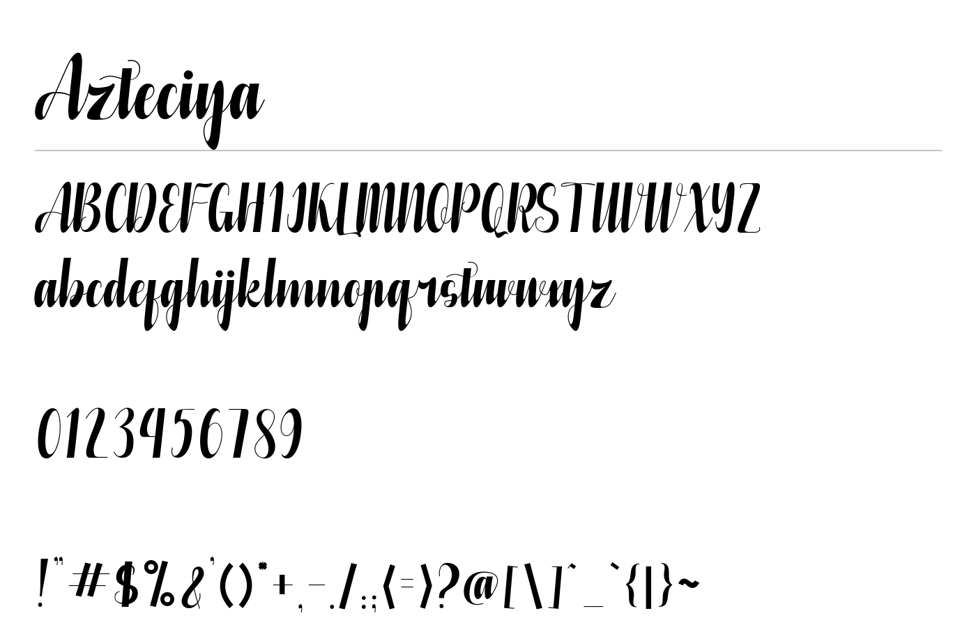 Azteciya Font preview