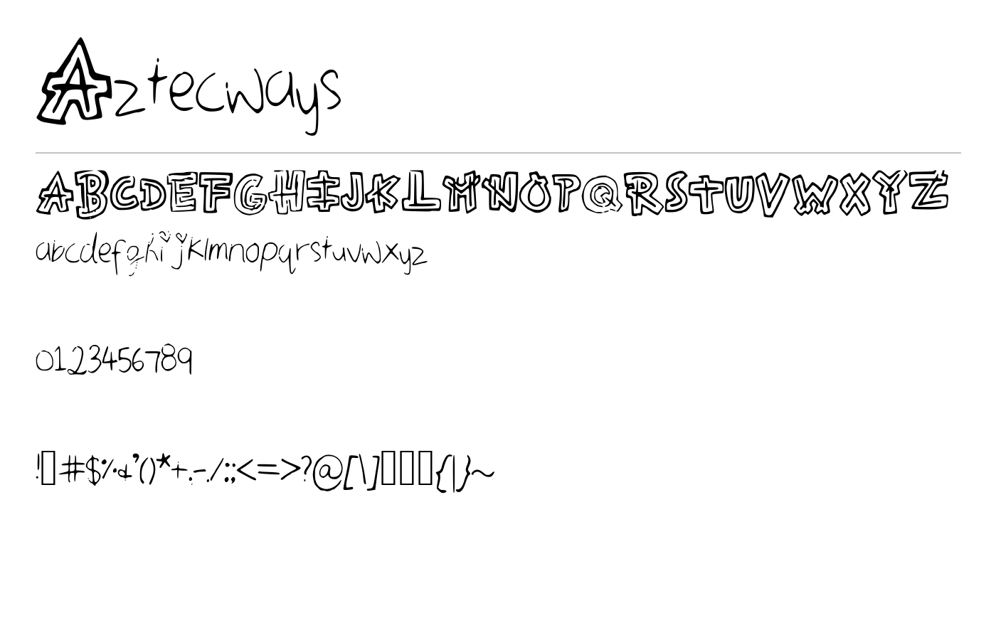 Aztecways Font preview