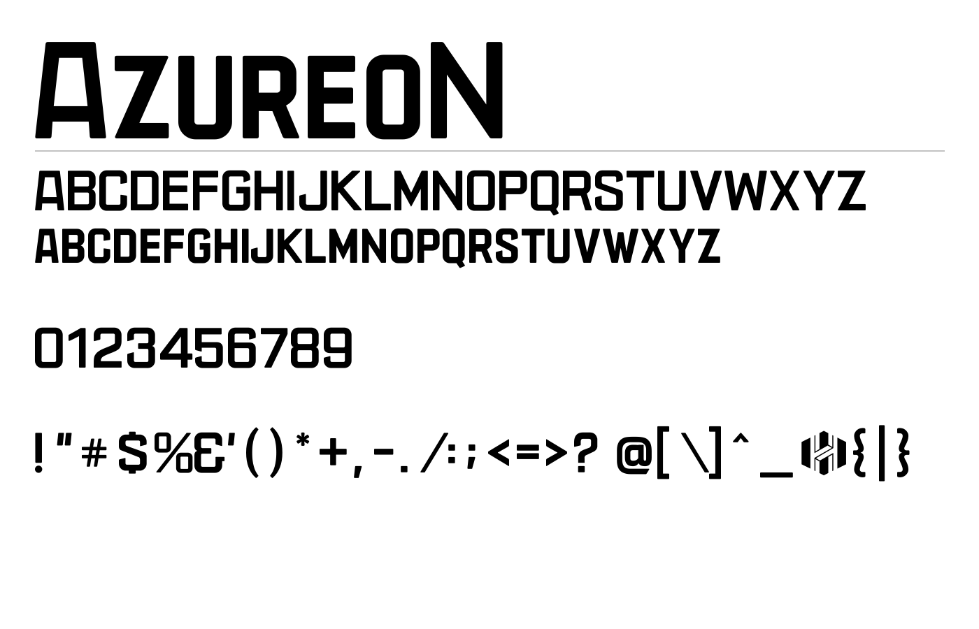 AzureoN Font preview