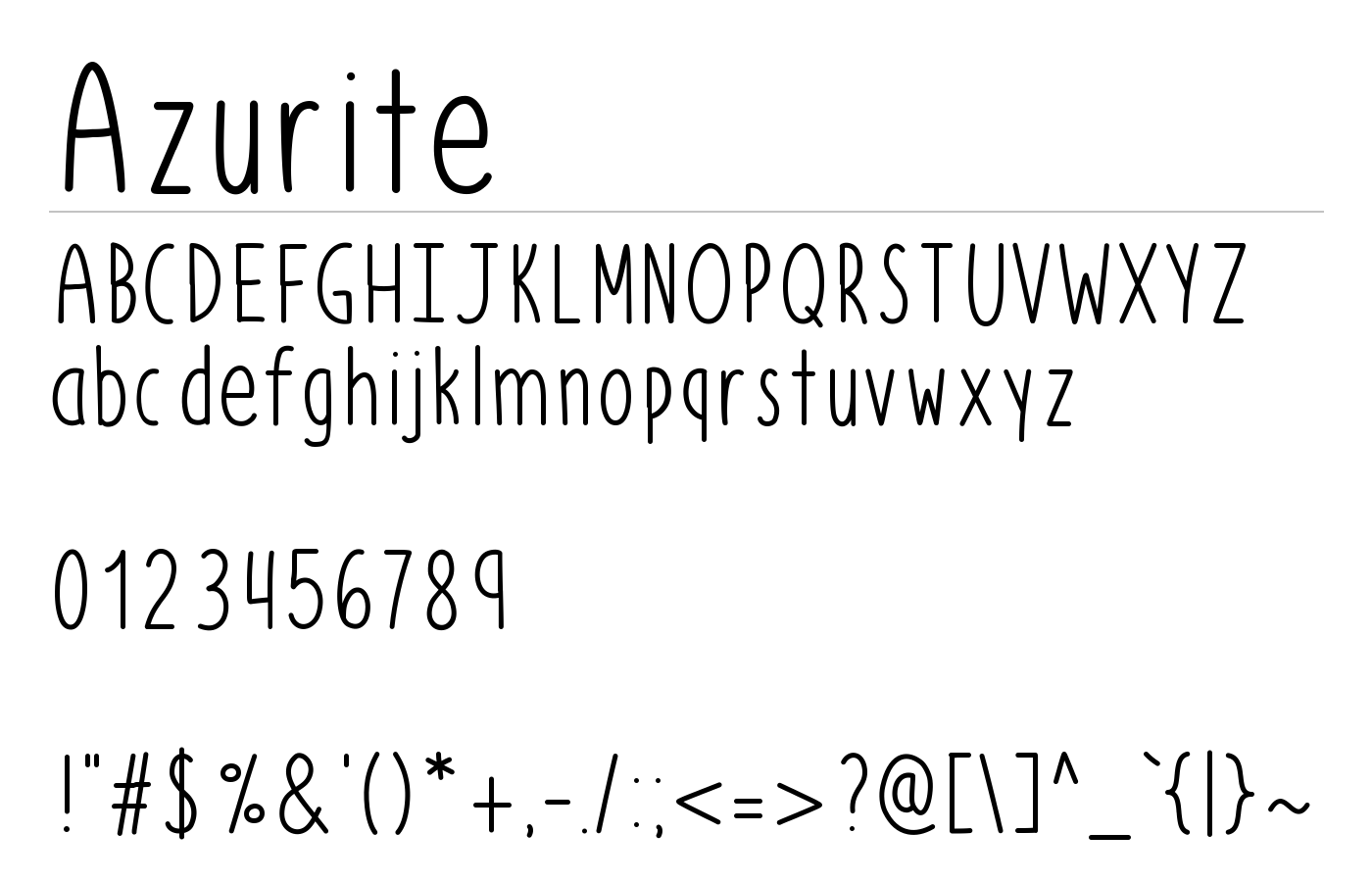 Azurite Font preview