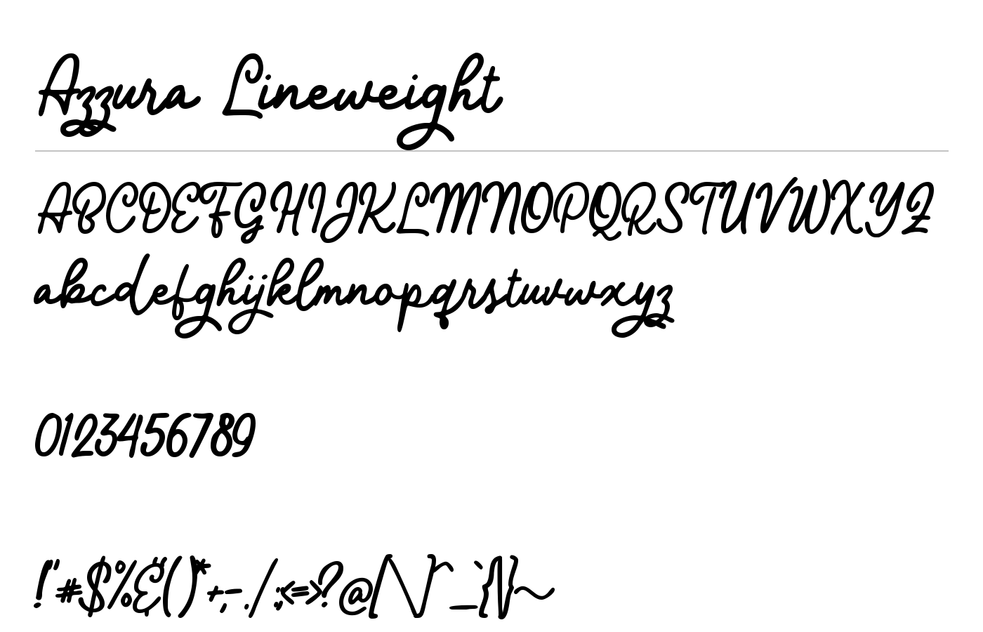 Azzura Lineweight Font preview