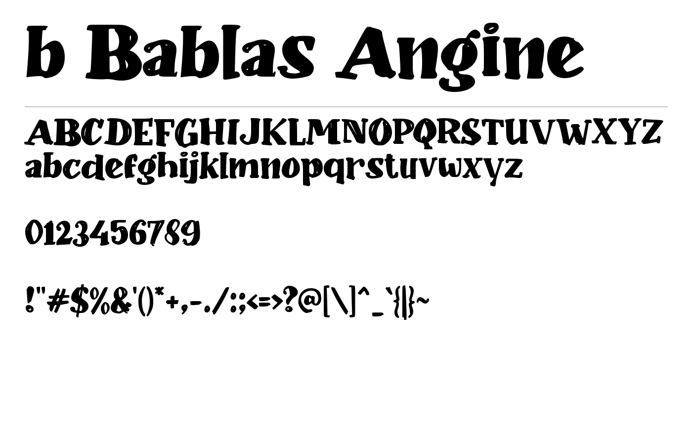 b Bablas Angine Font preview