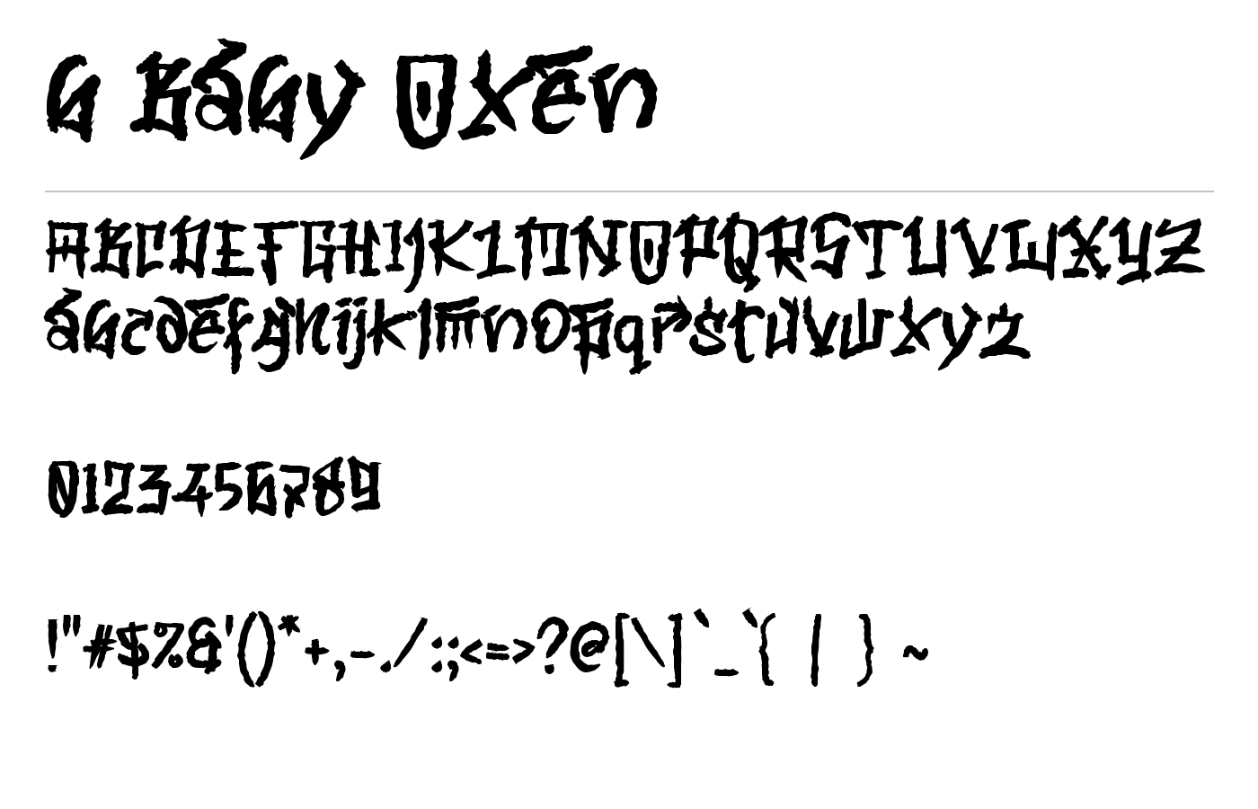b Baby Oxen Font preview