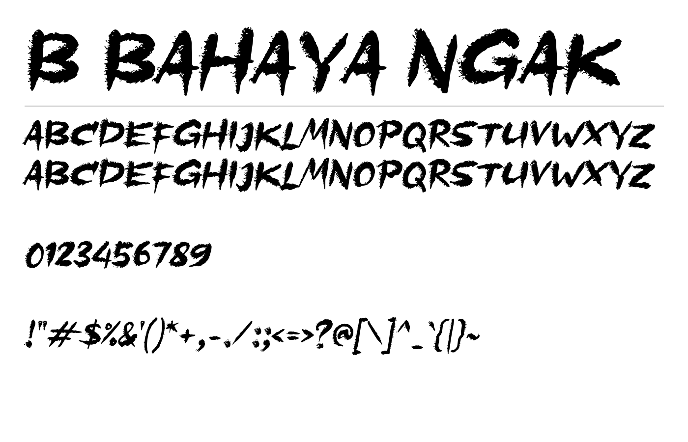 b Bahaya Ngak Font preview