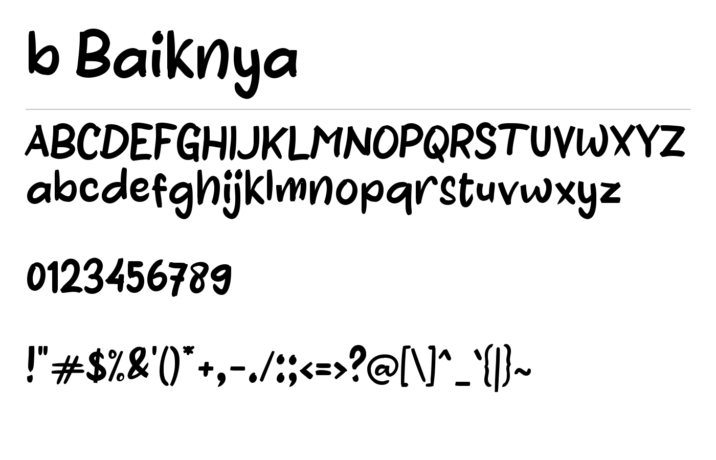 b Baiknya Font preview