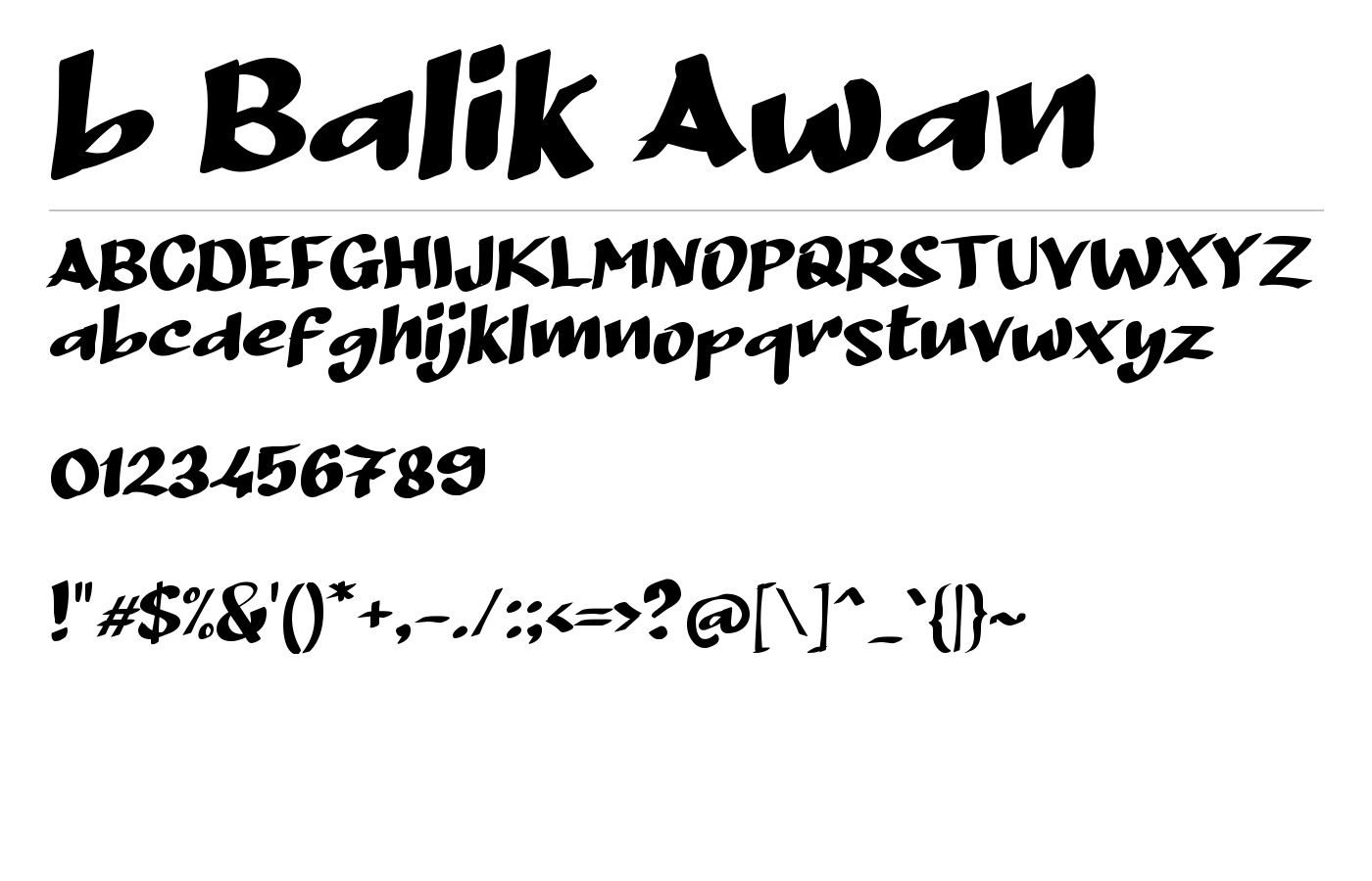 b Balik Awan Font preview