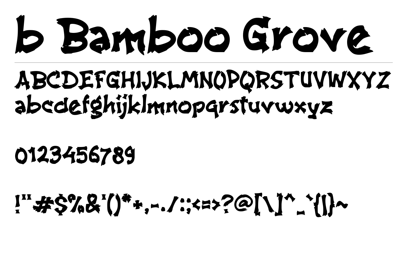 b Bamboo Grove Font preview