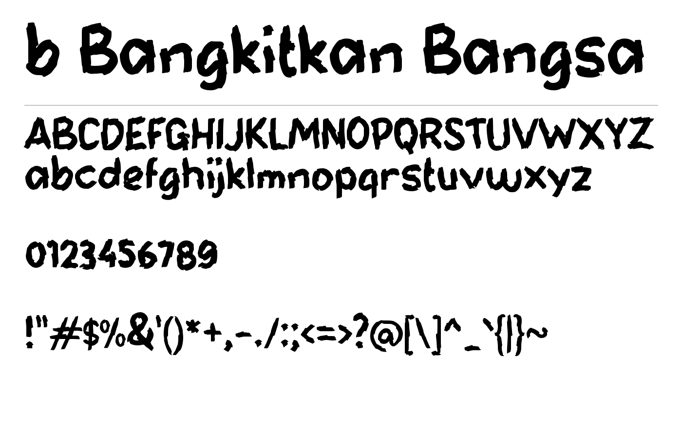 b Bangkitkan Bangsa Font preview