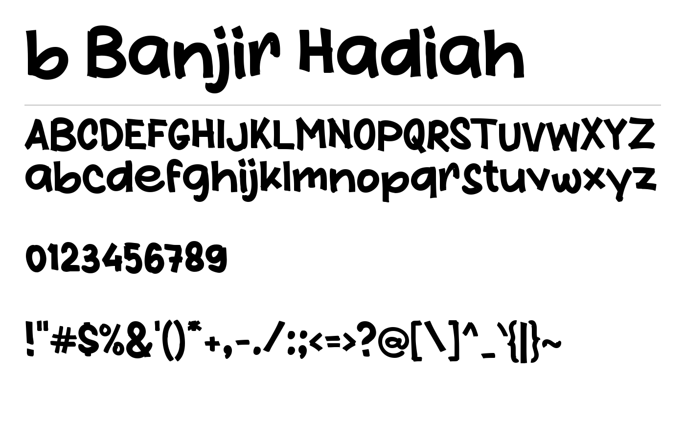 b Banjir Hadiah Font preview