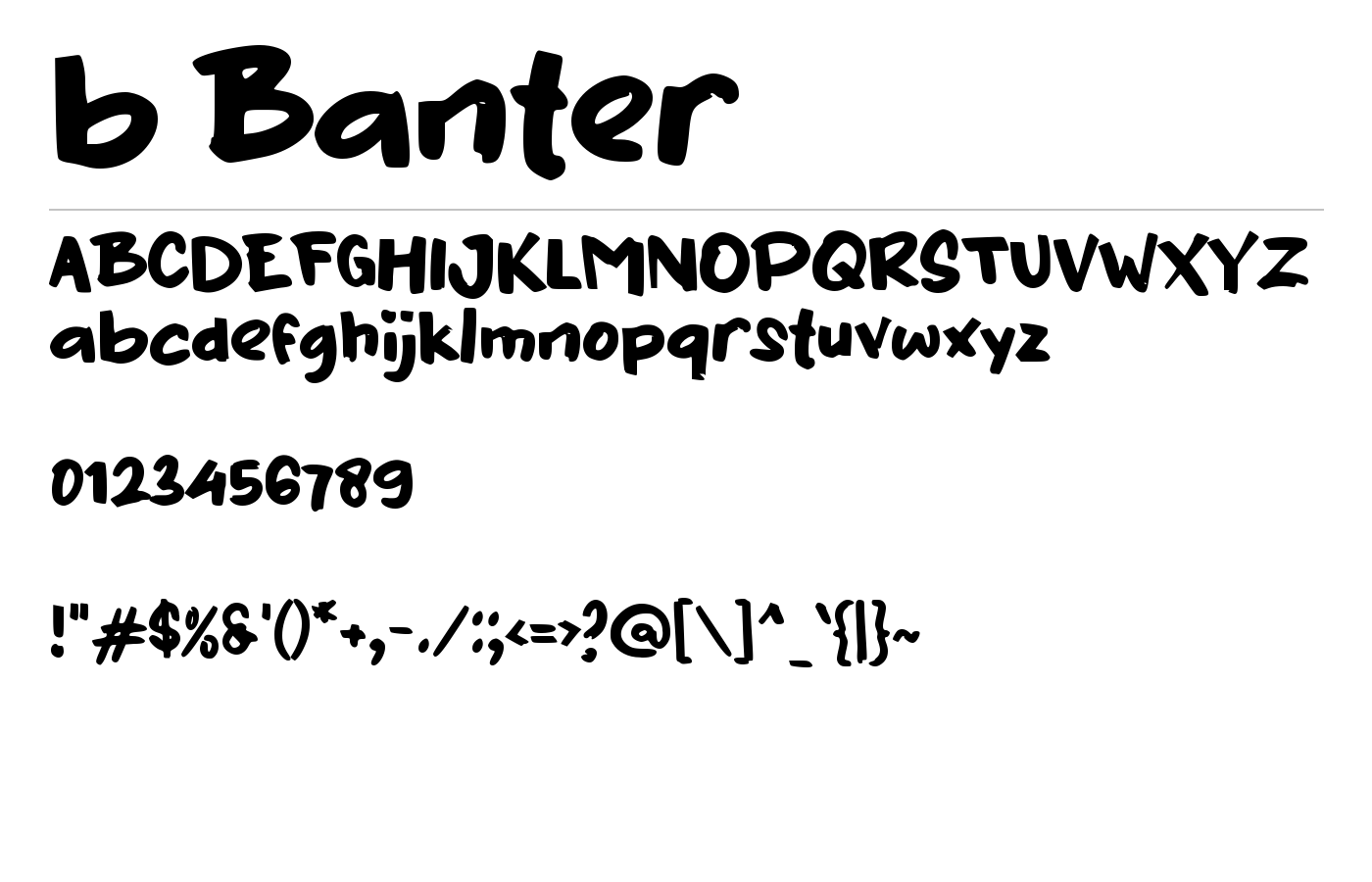 b Banter Font preview