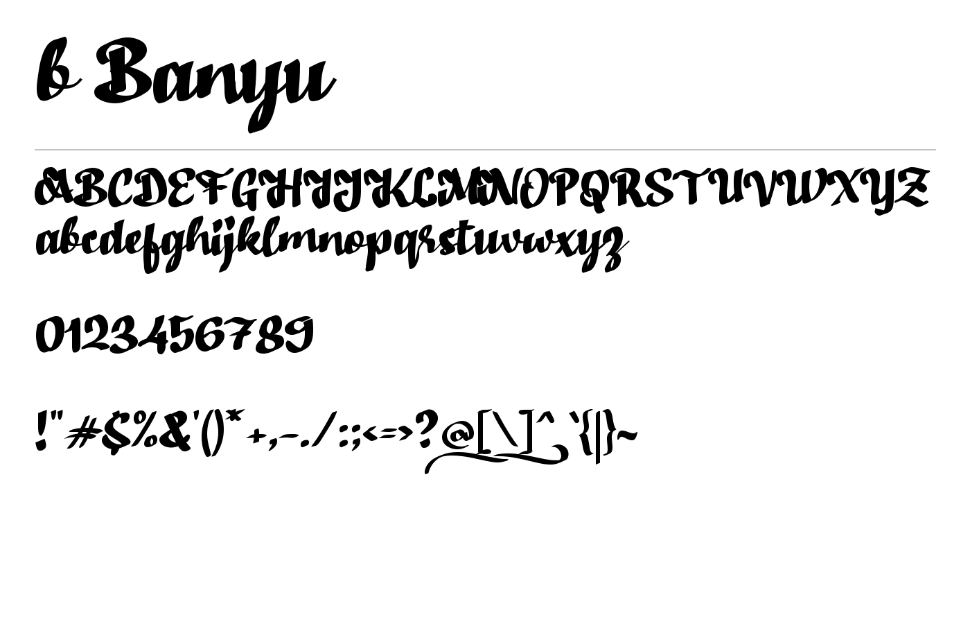 b Banyu Font preview