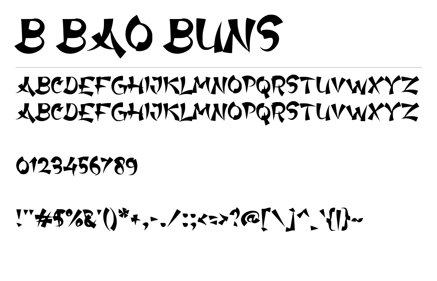 b Bao Buns Font preview