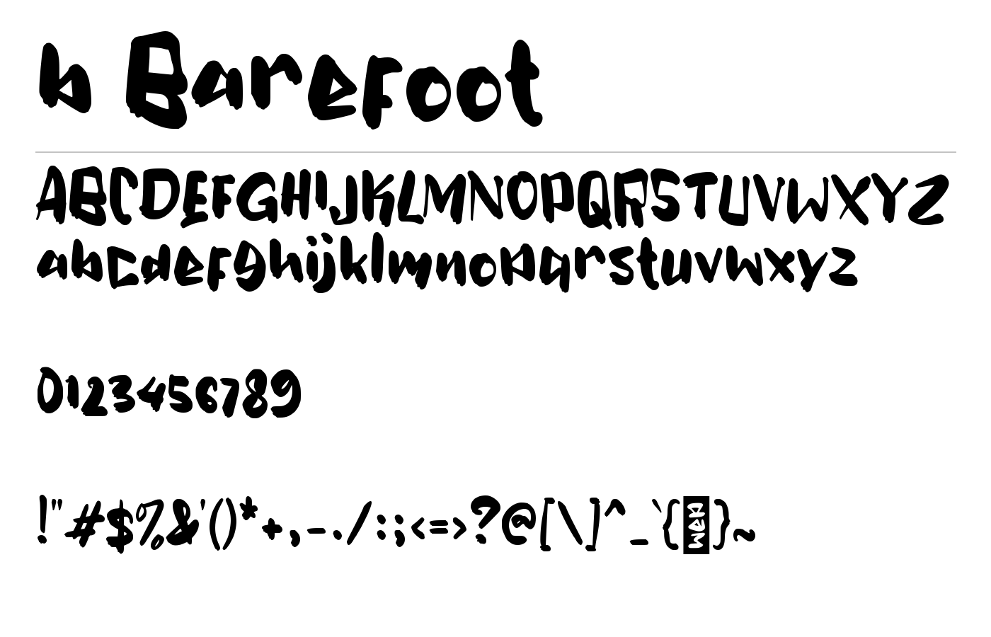b Barefoot Font preview