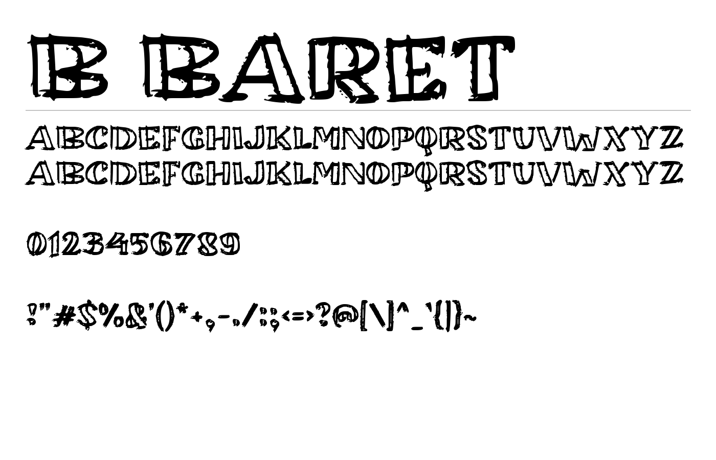 b Baret Font preview