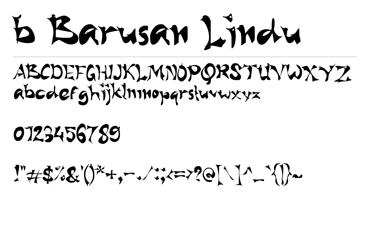 b Barusan Lindu Font preview