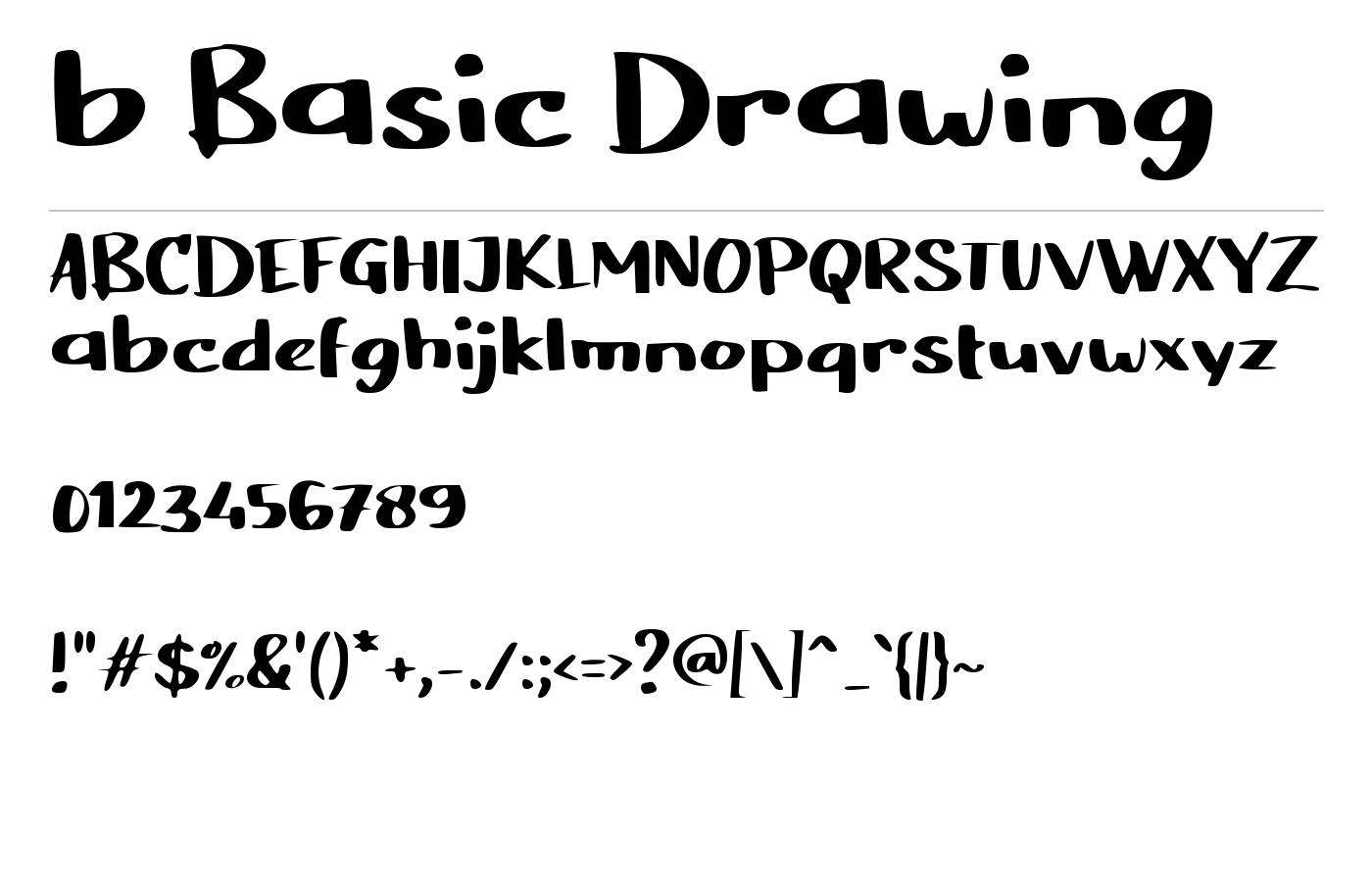 b Basic Drawing Font preview