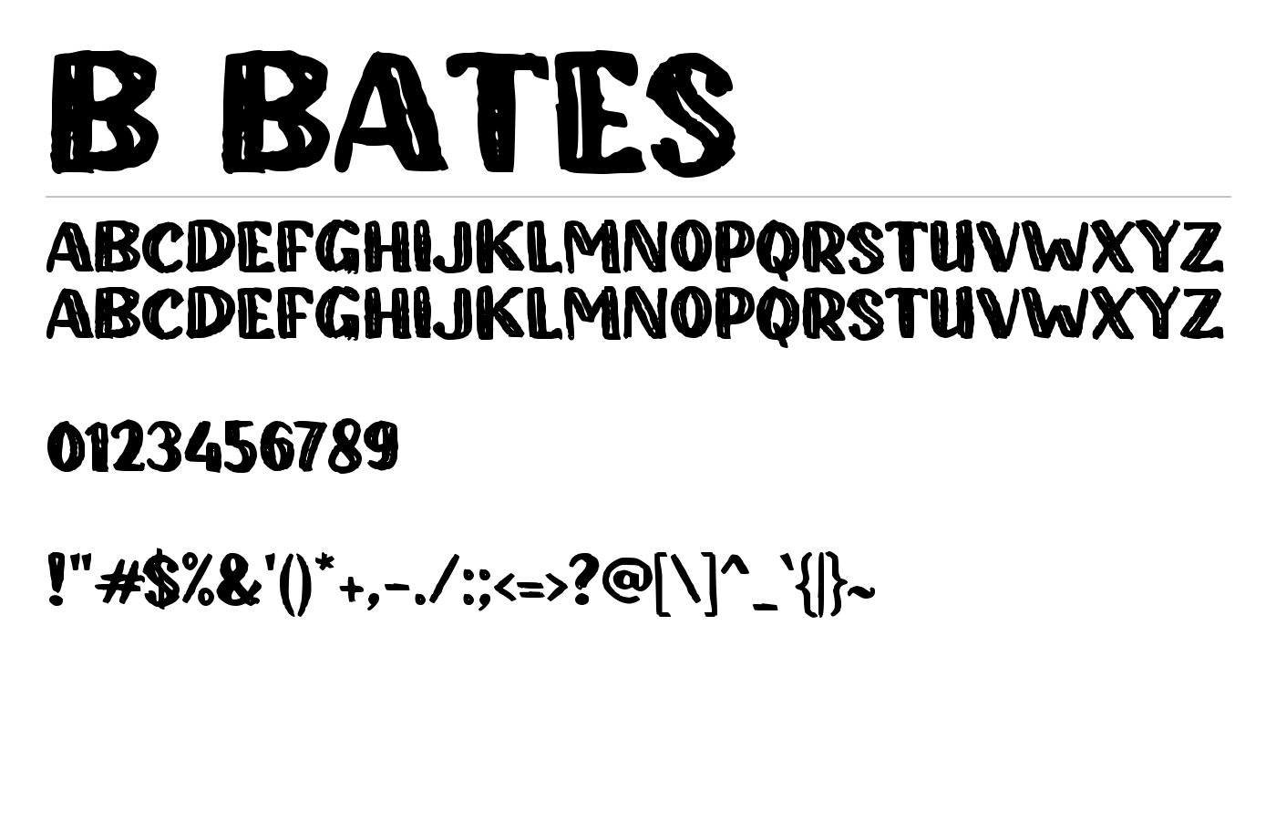 b Bates Font preview