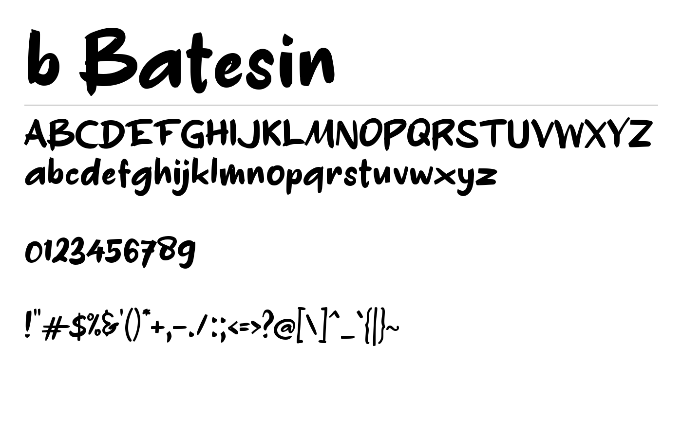 b Batesin Font preview