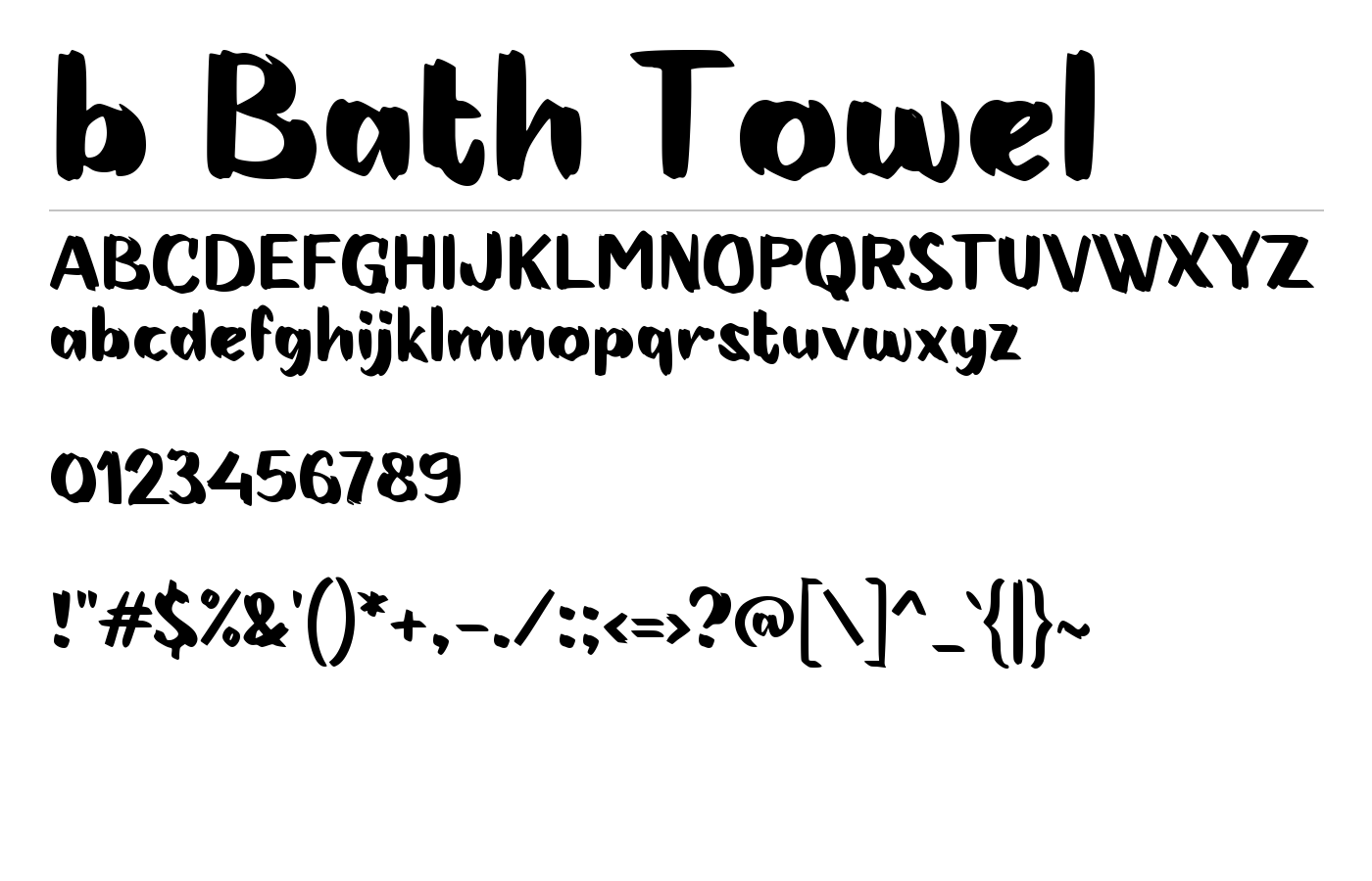 b Bath Towel Font preview