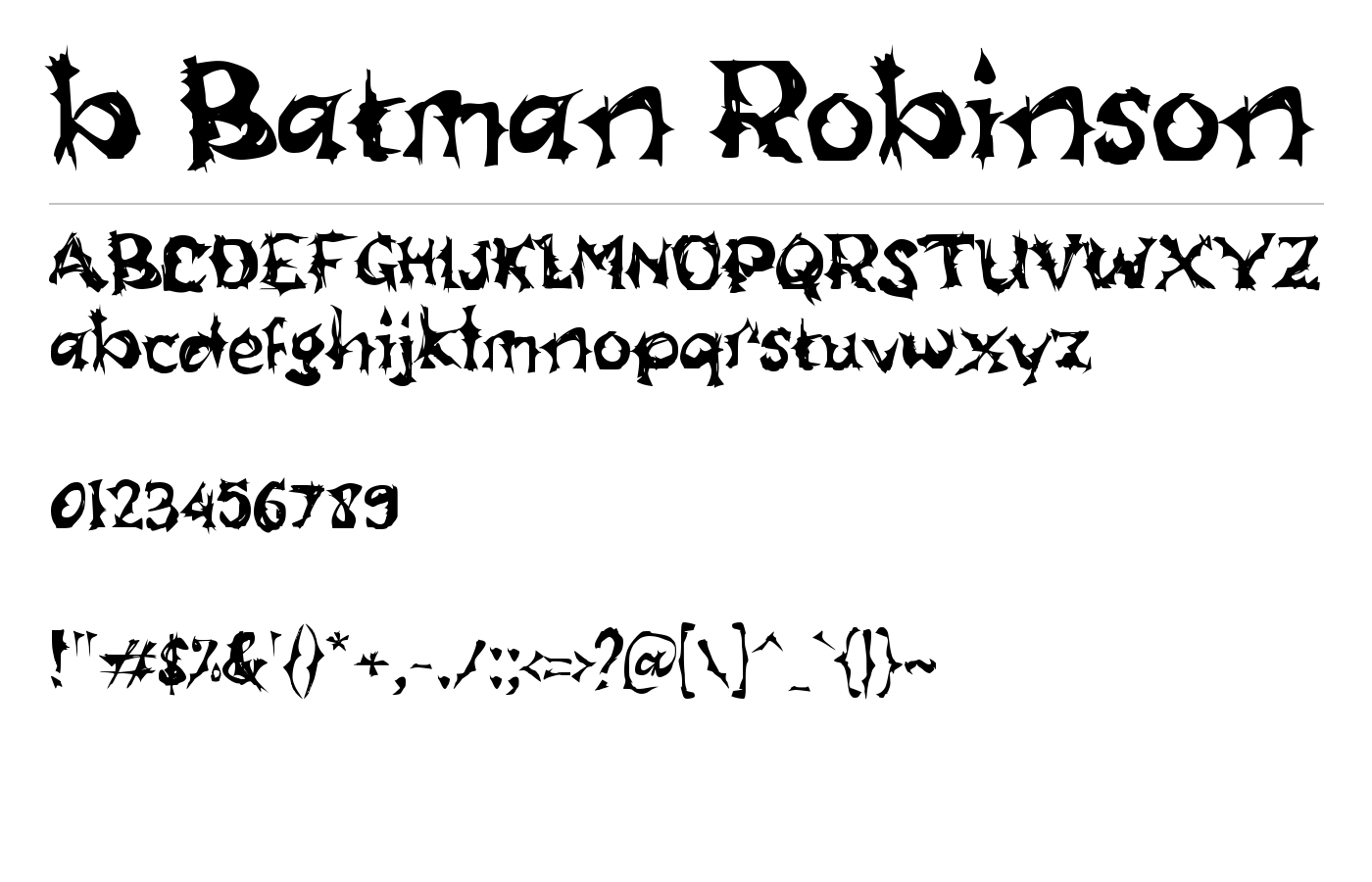b Batman Robinson Font preview
