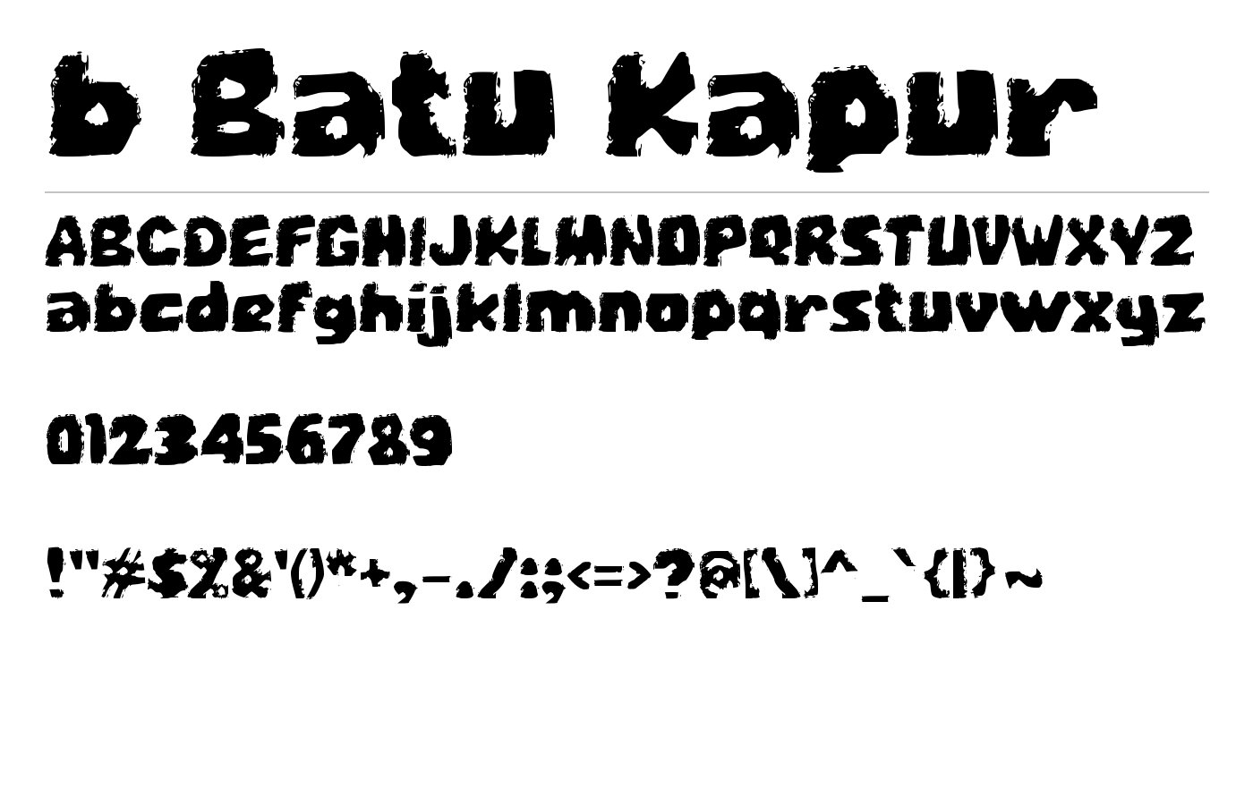 b Batu Kapur Font preview