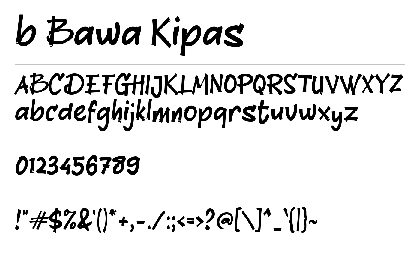 b Bawa Kipas Font preview