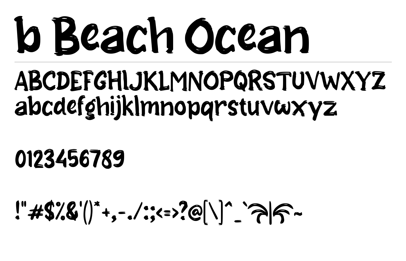 b Beach Ocean Font preview