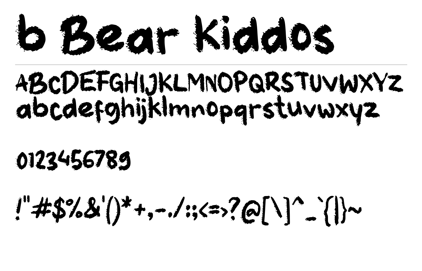 b Bear Kiddos Font preview