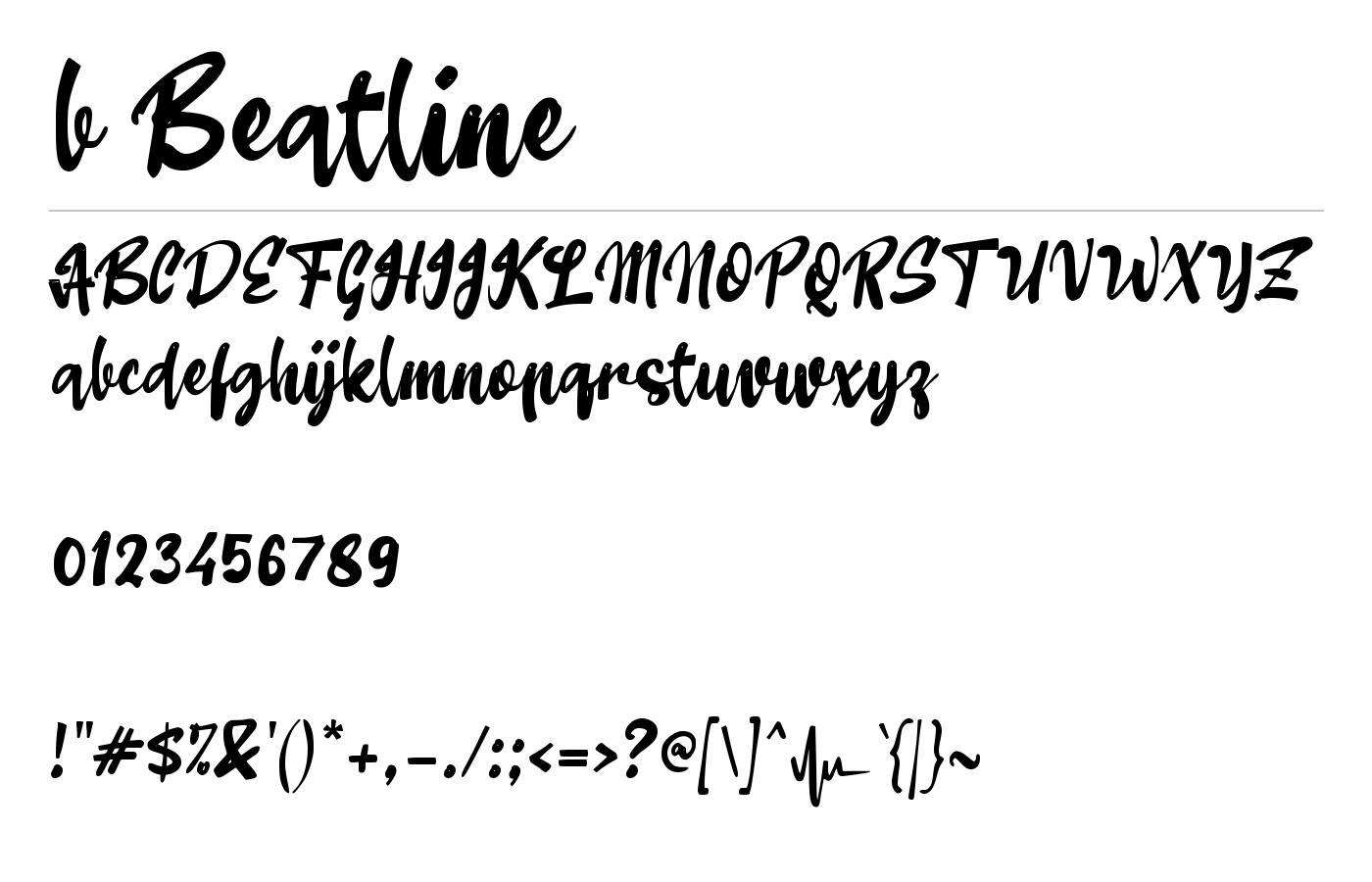 b Beatline Font preview