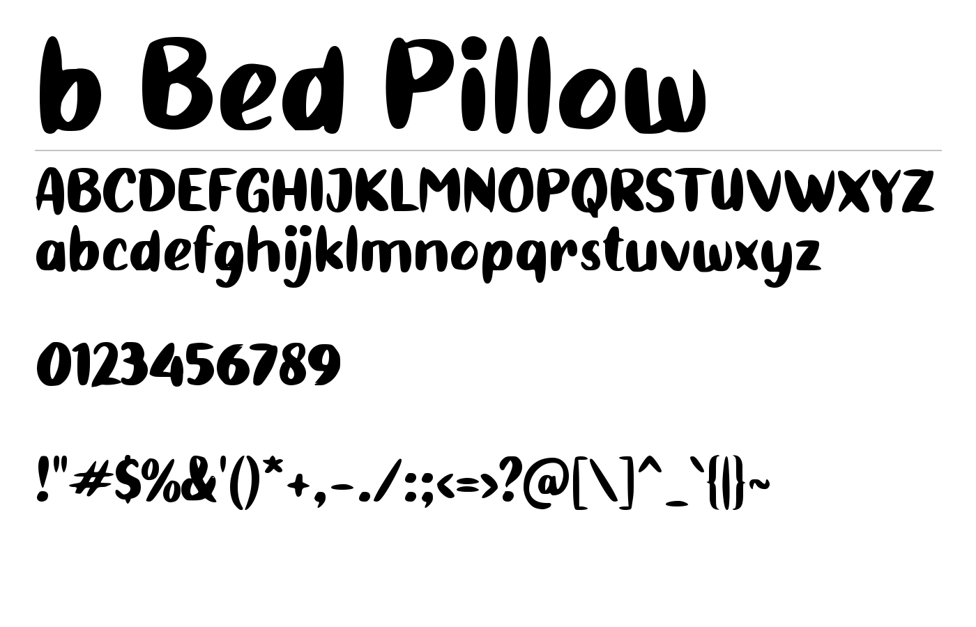 b Bed Pillow Font preview